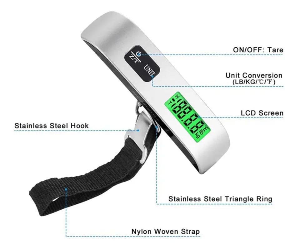 Electric Luggage Scale, Portable Digital Scale, Travel Weighs Baggage Bag Weight Balance Tool, Portable LCD Digital Hanging Scale, Portable Digital Travel Scales for Suitcases And Bags Electric Luggage Scale, Portable Digital Scale, Travel Weighs Baggage Bag Weight Balance Tool, Portable LCD Digital Hanging Scale, Portable Digital Travel Scales for Suitcases And Bags
